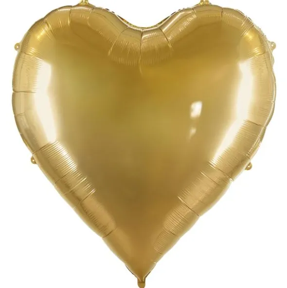 Folieballong Hjärta Guld 129 x 136 cm