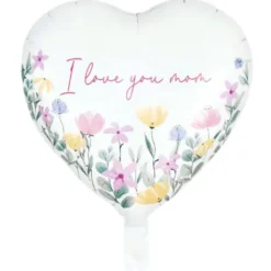 Folieballong Hjärta I Love You Mom 46 cm
