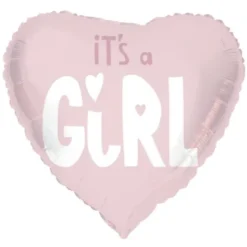 Folieballong Hjärta It's a Girl