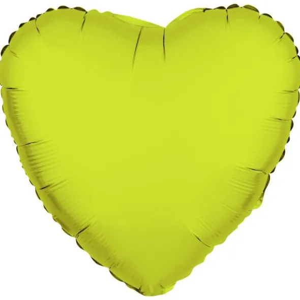 Folieballong Hjärta Neongul