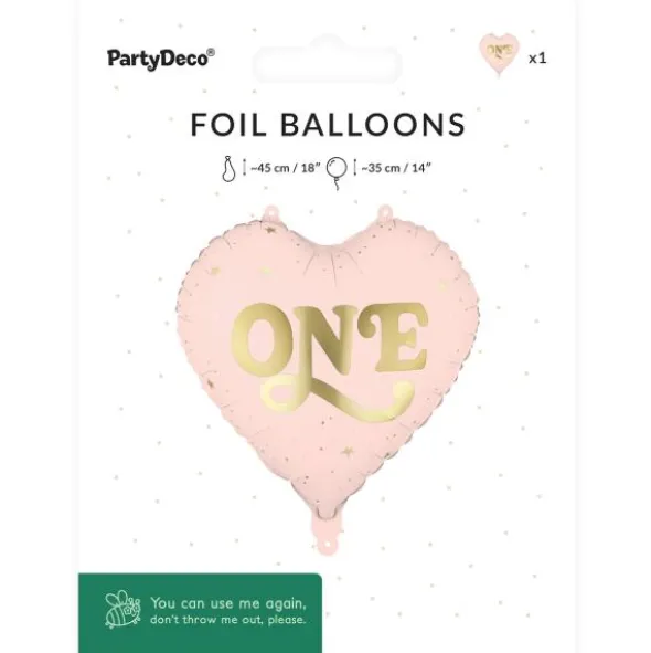 Folieballong Hjärta One Ljusrosa