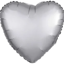 Folieballong Hjärta Platinum Silver Satinluxe