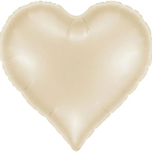 Folieballong Hjärta Satin Cream 37 x 36 cm