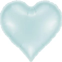Folieballong Hjärta Satin Pastellblå 37 x 36 cm