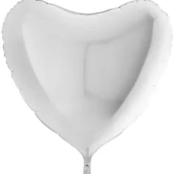 Folieballong Hjärta Vit XL