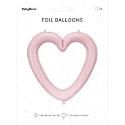 Folieballong Ihåligt Hjärta Ljusrosa