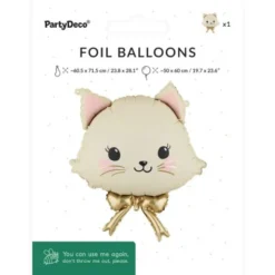 Folieballong Katt med Rosett 50 x 60 cm