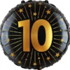 Folieballong med Stjärnor & Siffran 10