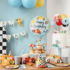 Folieballong Racing Happy Birthday 35 cm