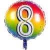 Folieballong Regnbåge 8 år