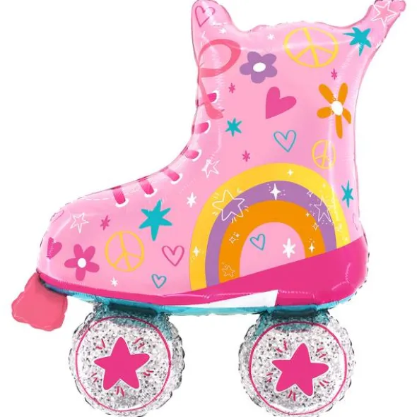 Folieballong Rosa Rullskridsko