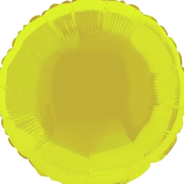 Folieballong Rund Gul