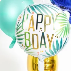 Folieballong Rund Happy B-Day Palmblad