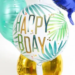 Folieballong Rund Happy B-Day Palmblad