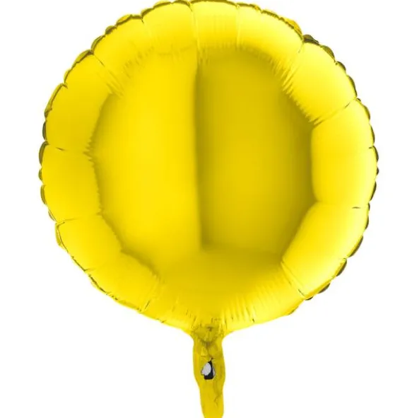 Folieballong Rund Metallic Gul