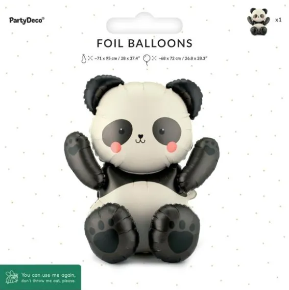 Folieballong Sittande Panda 68 x 72 cm
