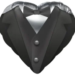 Folieballong Smoking Bröllop Silver 45 cm