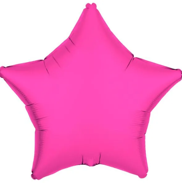Folieballong Stjärna Neonrosa