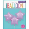 Folieballong Stjärnor Ljusrosa 3-pack