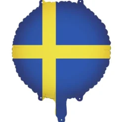 Folieballong Svenska Flaggan Rund 35 cm