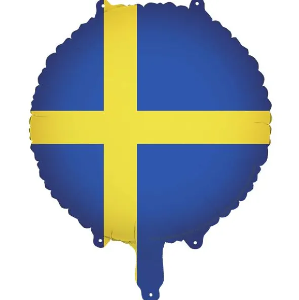 Folieballong Svenska Flaggan Rund 35 cm