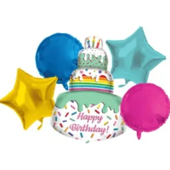 Folieballong Tårta Kit Happy Birthday