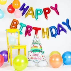 Folieballong Tårta Kit Happy Birthday