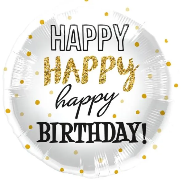 Folieballong 3 x Happy Birthday
