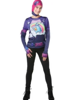 Fortnite Brite Bomber Tröja och Huva (X-Small (str. 34))