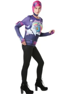 Fortnite Brite Bomber Tröja och Huva (X-Small (str. 34))