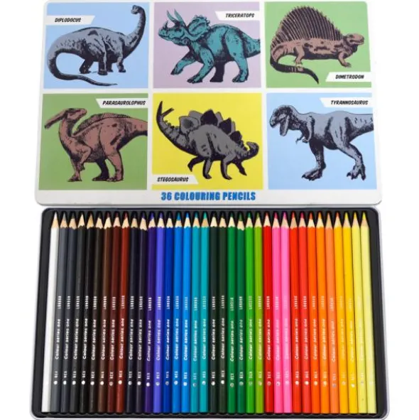 Färgpennor Dinosaurier 36-pack