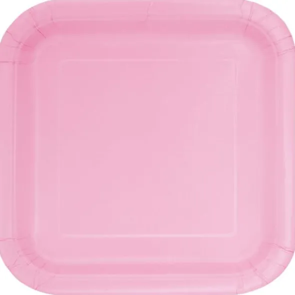 Fyrkantiga Assietter Pastell Rosa