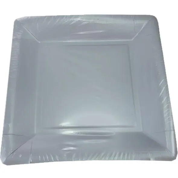 Fyrkantiga Papperstallrikar Silver