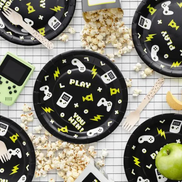 Gaming Papperstallrikar Svart 23 cm