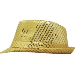 Gangsterhatt med Paljetter Guld