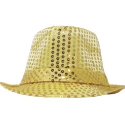 Gangsterhatt med Paljetter Guld