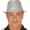 Gangsterhatt med Paljetter Silver