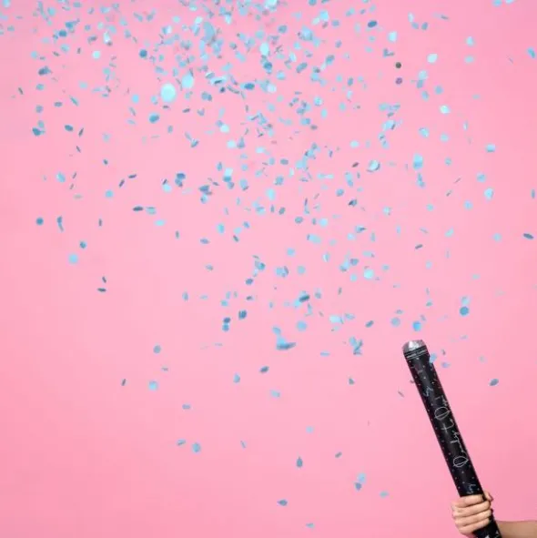 Gender Reveal Konfettikanon Blå