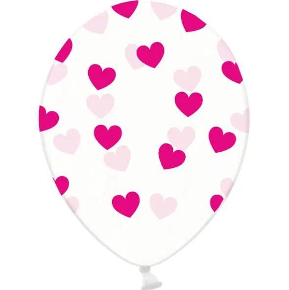 Genomskinliga Ballonger Lila Hjärtan