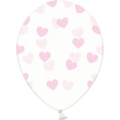 Genomskinliga Ballonger Rosa Hjärtan