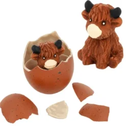 Ägg med Växande Highland Ko Brun 6,5 cm