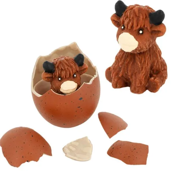 Ägg med Växande Highland Ko Brun 6,5 cm