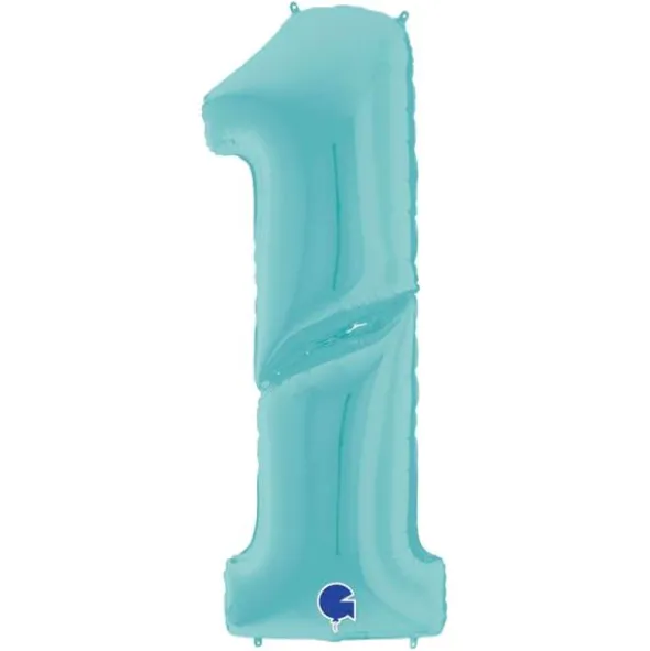 Gigantisk Sifferballong Pastell Blå