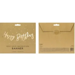 Girlang Happy Birthday Guld