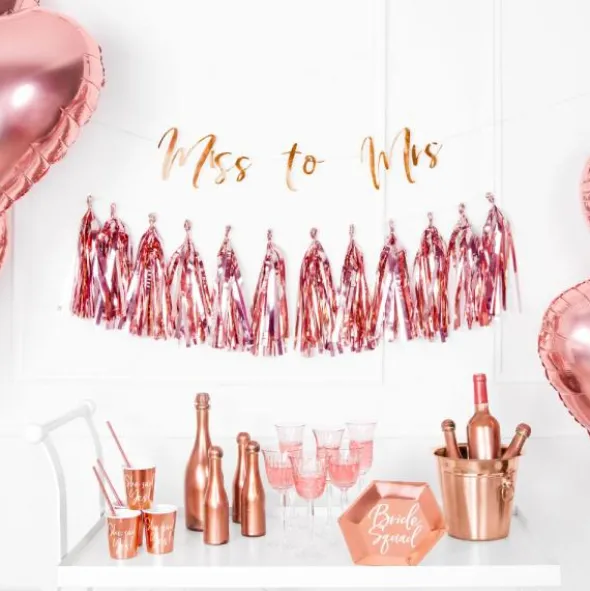 Girlang med Tofsar Roséguld