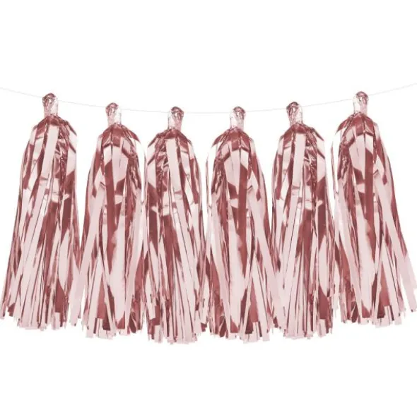 Girlang med Tofsar Roséguld