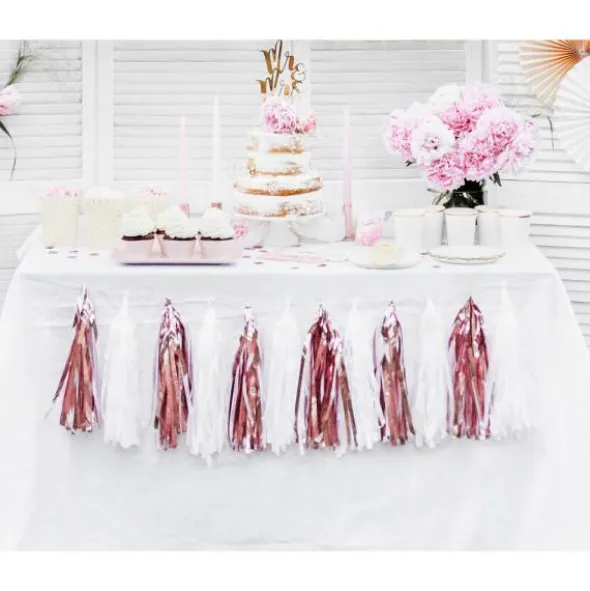 Girlang med Tofsar Roséguld