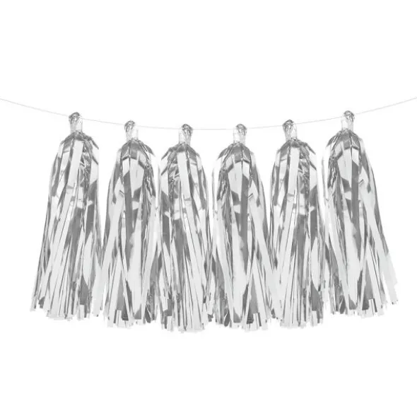Girlang med Tofsar Silver