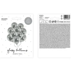 Glansiga Latexballonger Silver