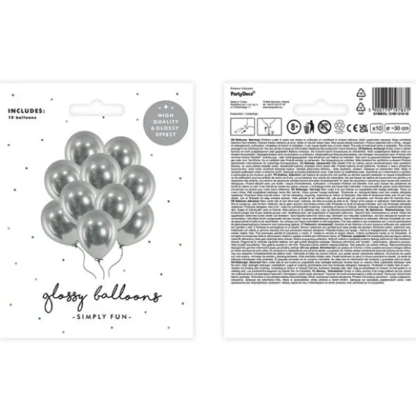 Glansiga Latexballonger Silver